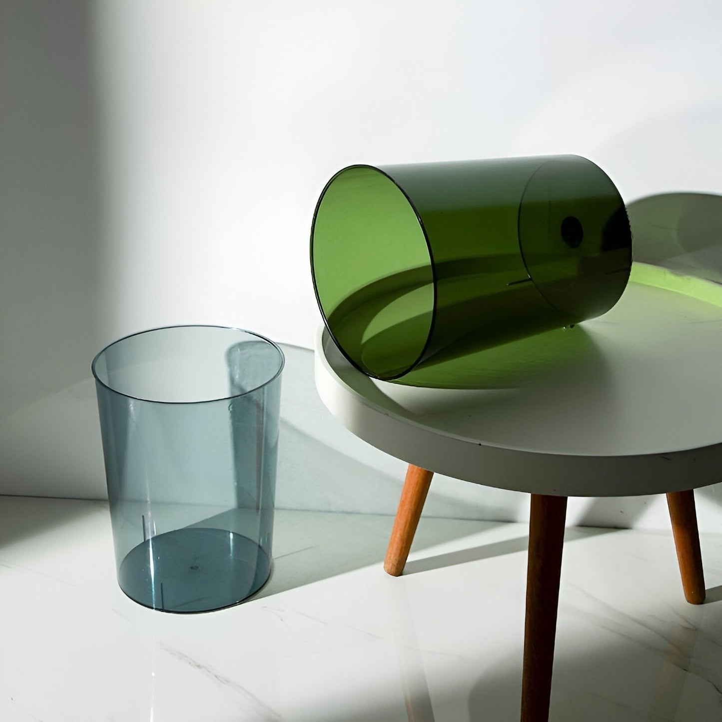 Clear Plastic Kitchen Trash Can