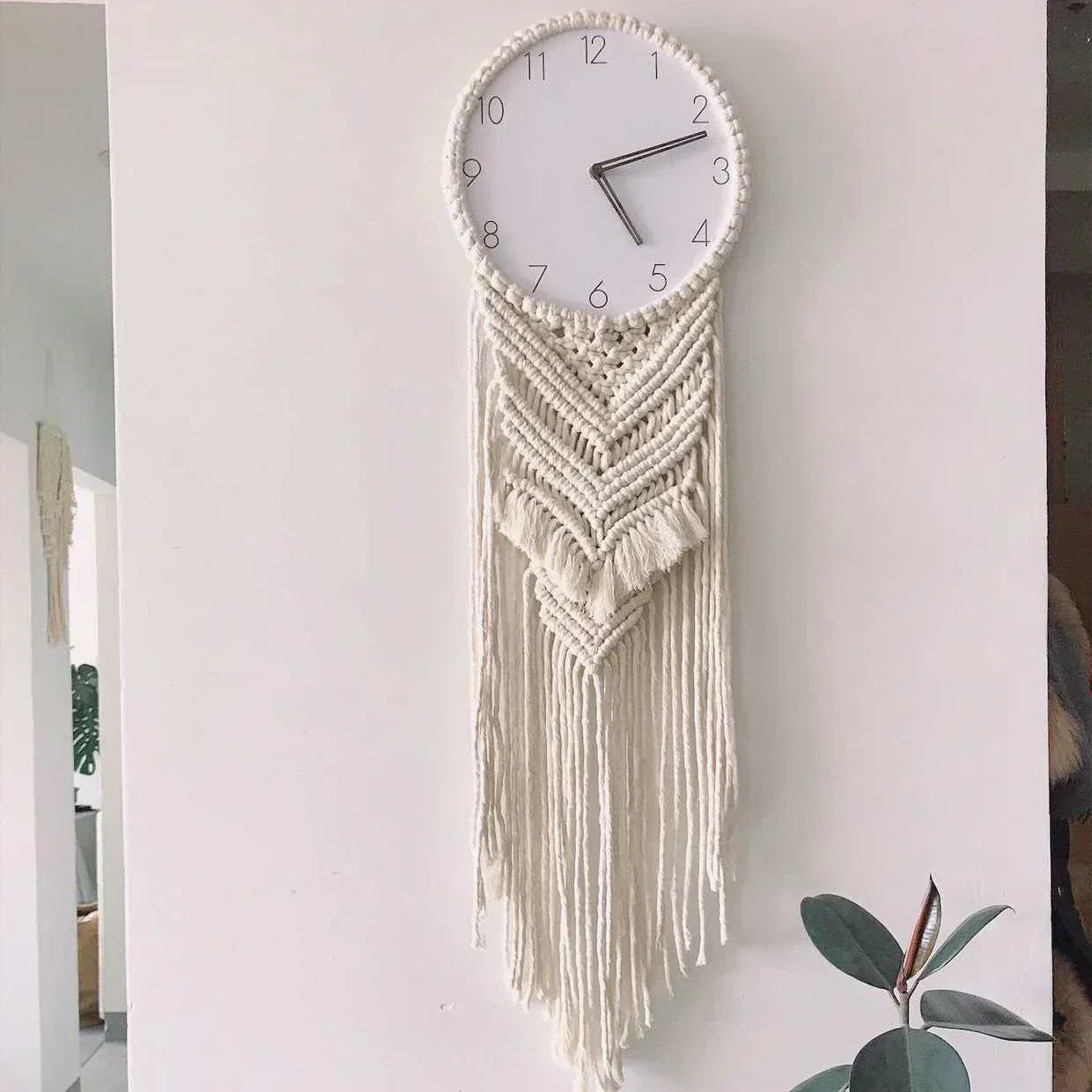 Boho Macrame Wall Clock