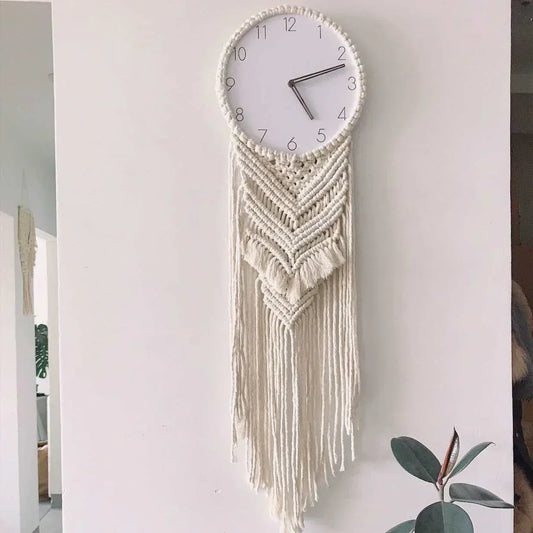 Boho Macrame Wall Clock - Fesara