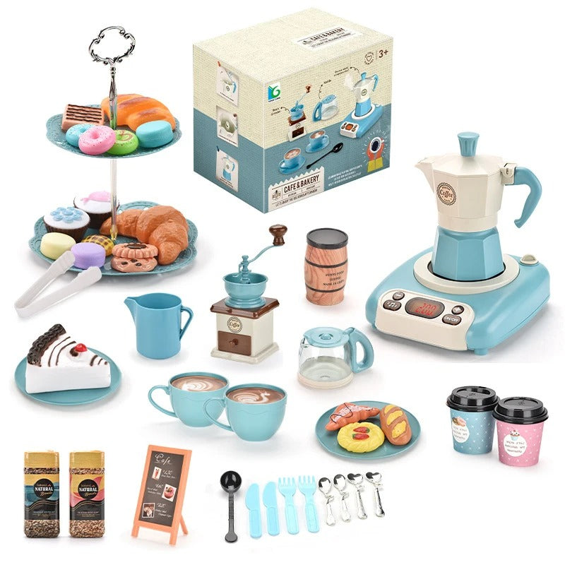 Kids Play Kitchen Set with Cooking Stove and Spray Hob - Fesara