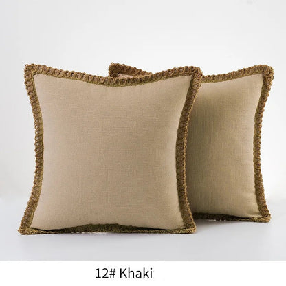 Grey and Red Plush Pillow Cover Classic Home Decor