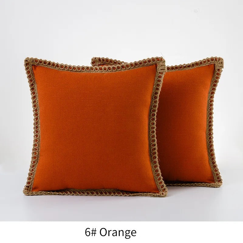 Grey and Red Plush Pillow Cover Classic Home Decor