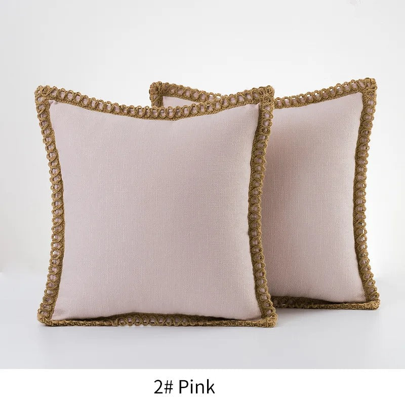 Grey and Red Plush Pillow Cover Classic Home Decor