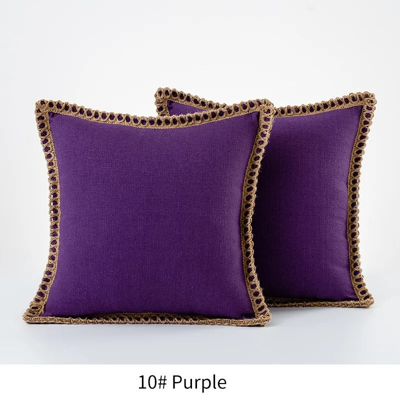 Grey and Red Plush Pillow Cover Classic Home Decor