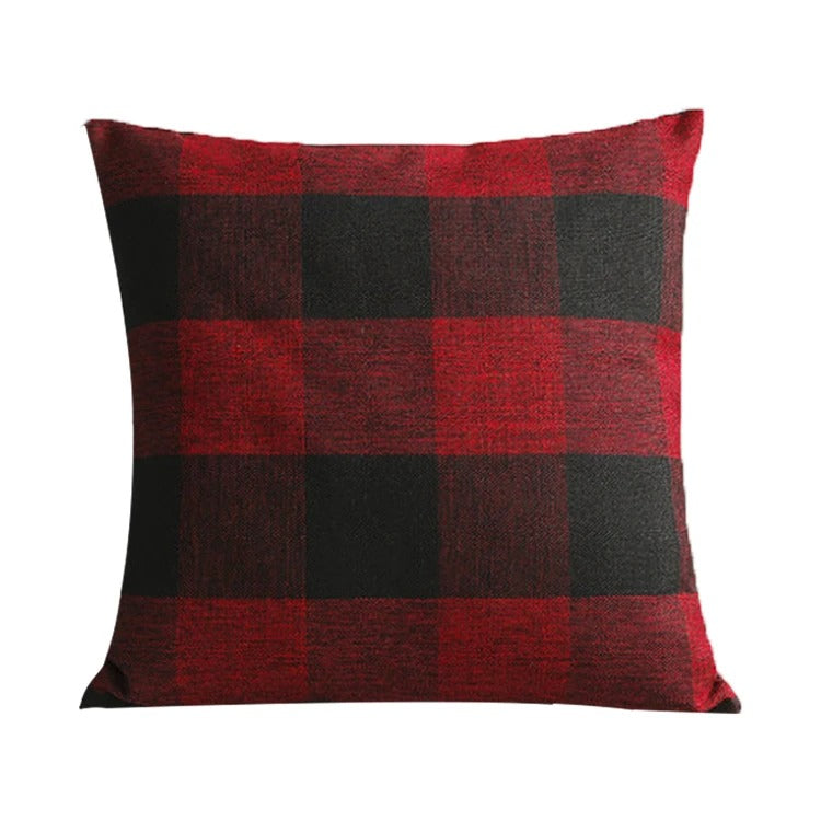 Warm Plaid Cushion Cover in Rustic Country Style