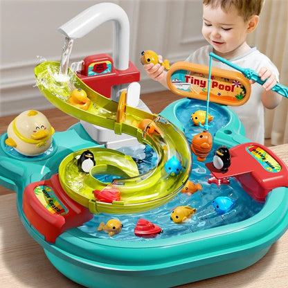 Compact Kids Wooden Play Kitchen - Fesara