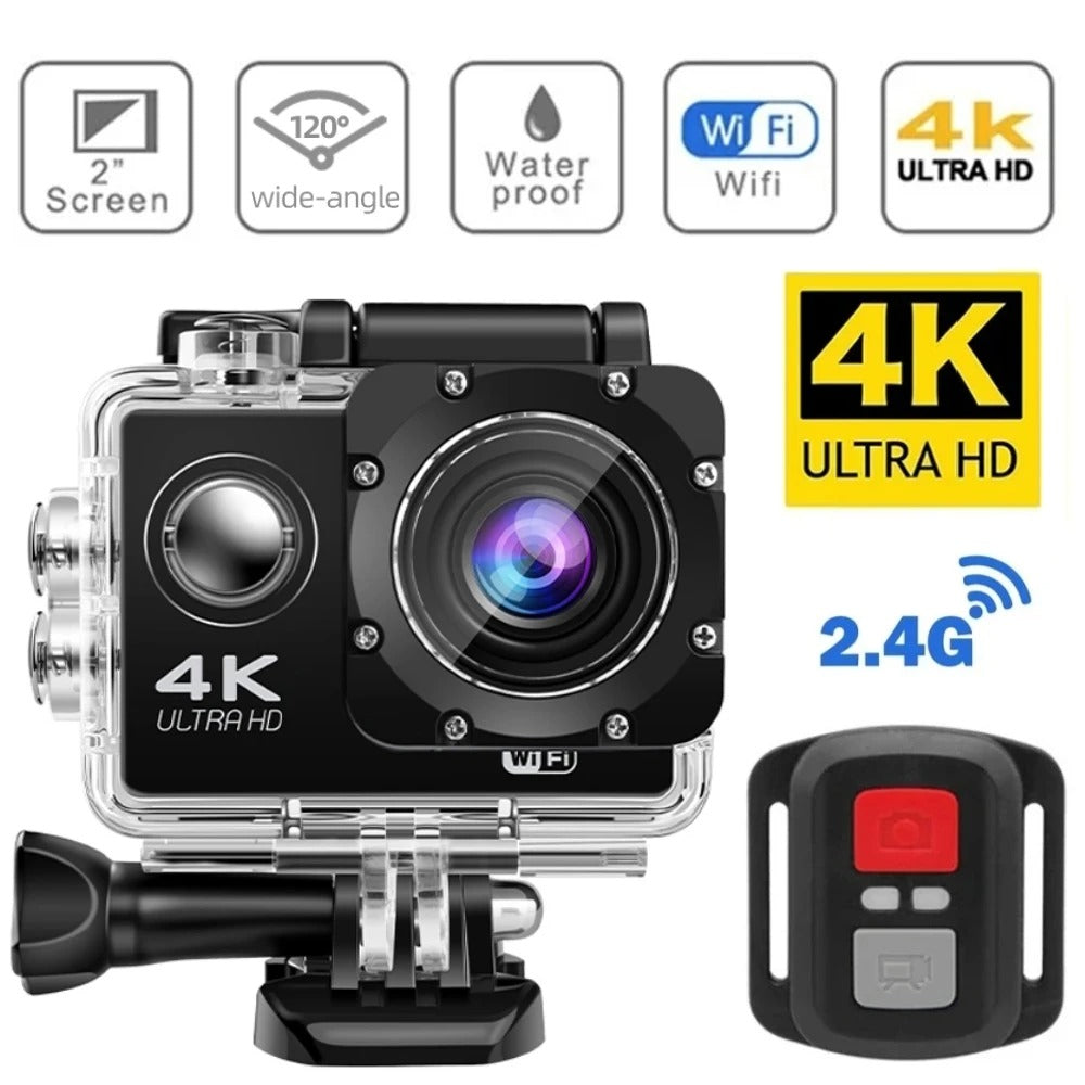 4K Action Camera Wifi Waterproof for Vlogging Sports