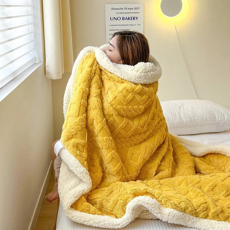 Plush Warm Wool Throw Blanket