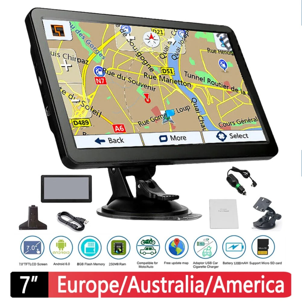 Easy Use 7 Inch GPS Navigator with Free Lifetime Maps