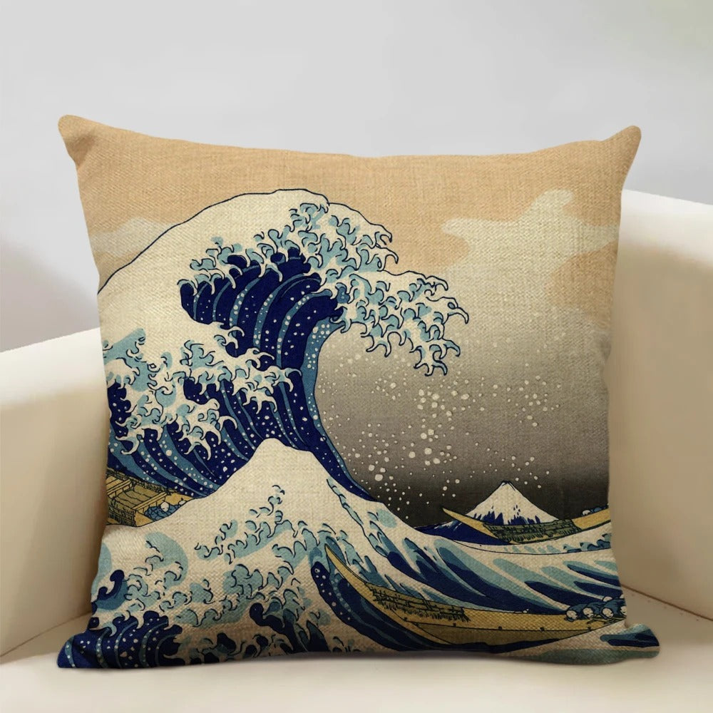 Traditional Japanese Inspired Fuji Cushion Cover