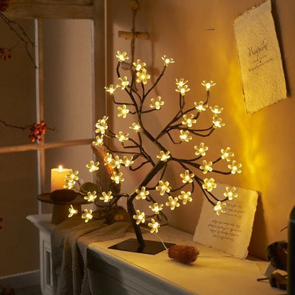 Beautiful Pink Floral LED Desk Lamp