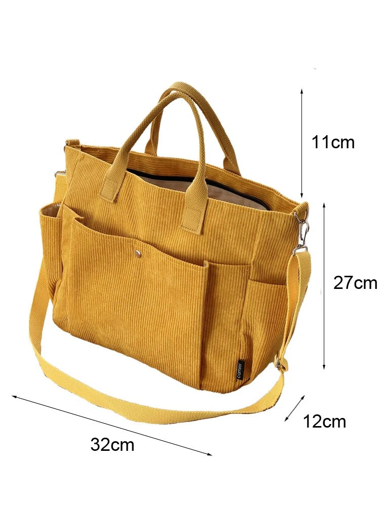 Soft Tan Cotton Tote Bag with Adjustable Shoulder Strap