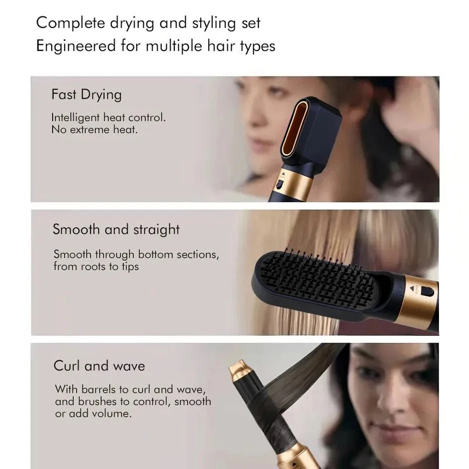 Pro Hair 5-in-1 Styling Tool | 1000W Ionic Hot Brush