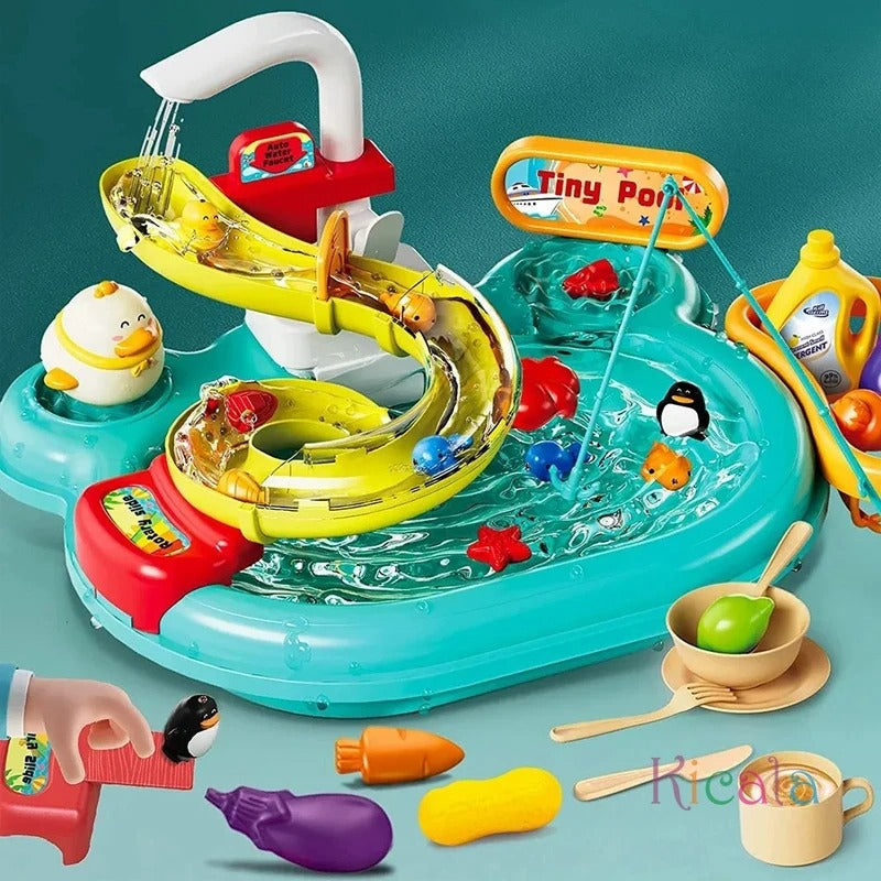 Compact Kids Wooden Play Kitchen