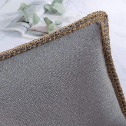 Grey and Red Plush Pillow Cover Classic Home Decor