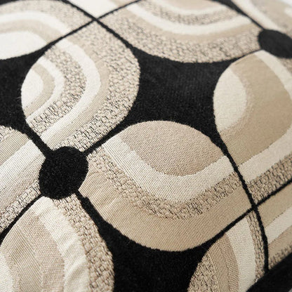 Stylish Geometric Sofa Pillow Cover in Black and Beige