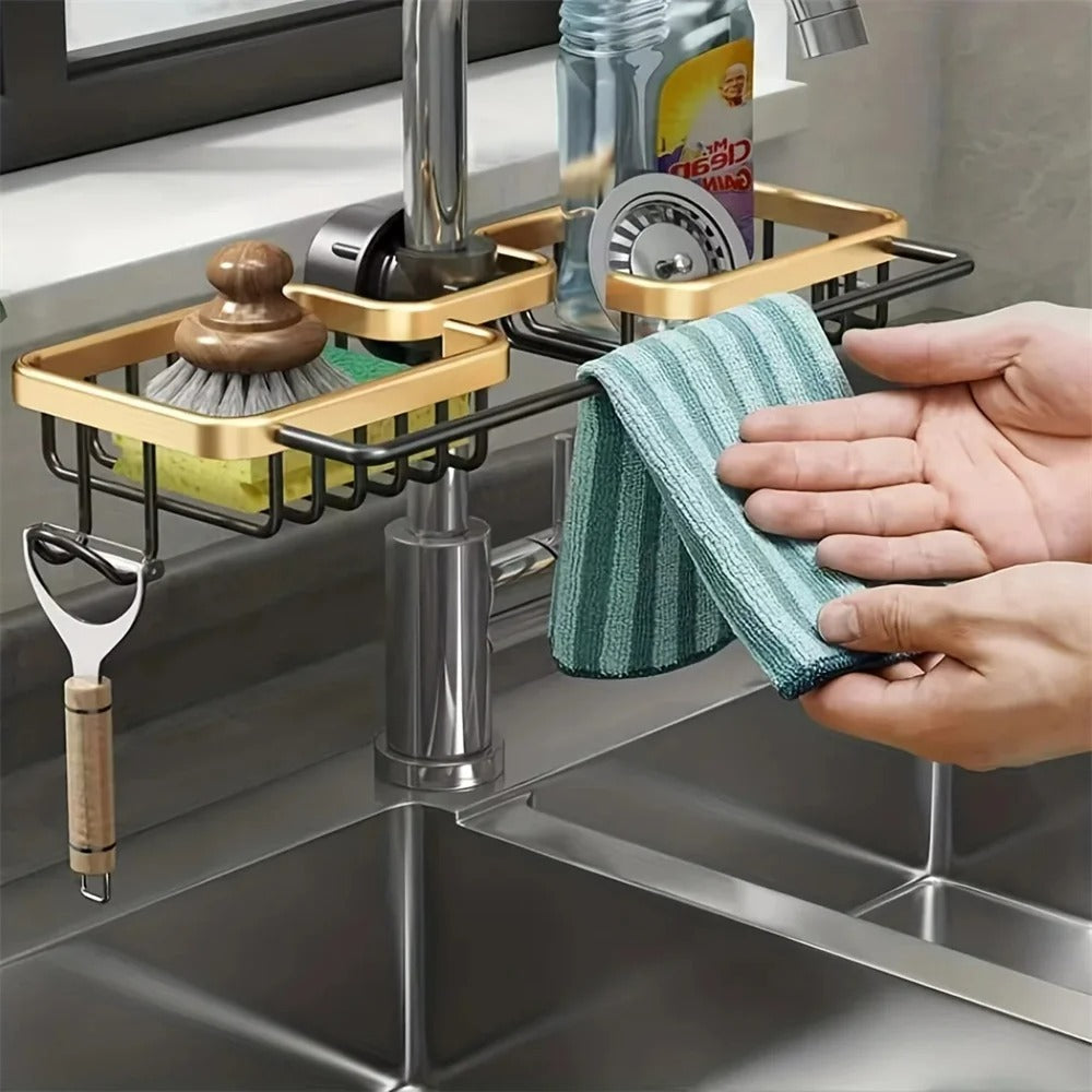 Compact Kitchen Sink Organizer with Tray