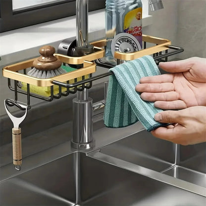 Compact Kitchen Sink Organizer with Tray