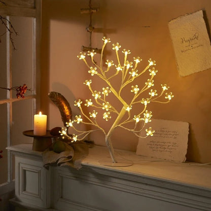 Beautiful Pink Floral LED Desk Lamp