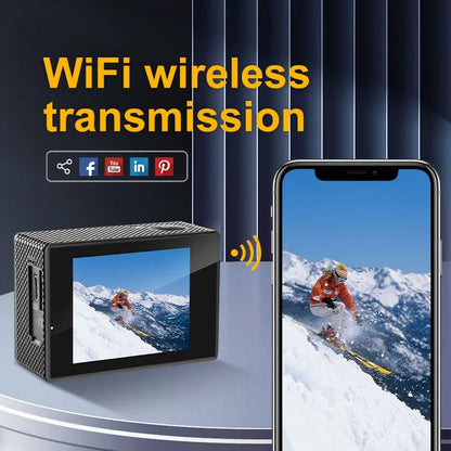 4K Action Camera Wifi Waterproof for Vlogging Sports
