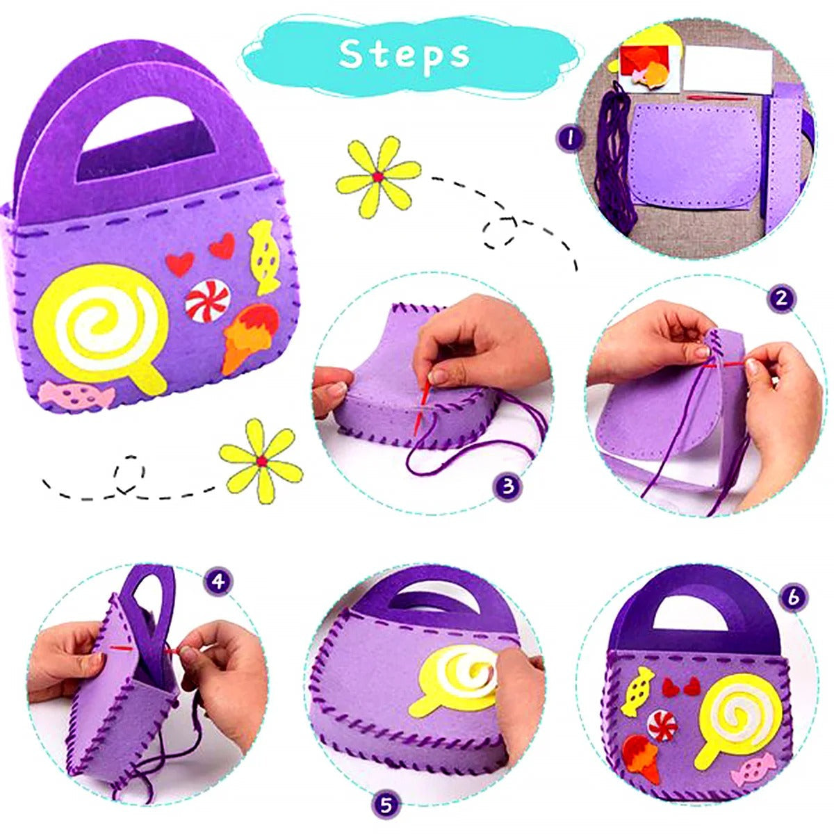 Easy DIY Felt Purse Sewing Kit
