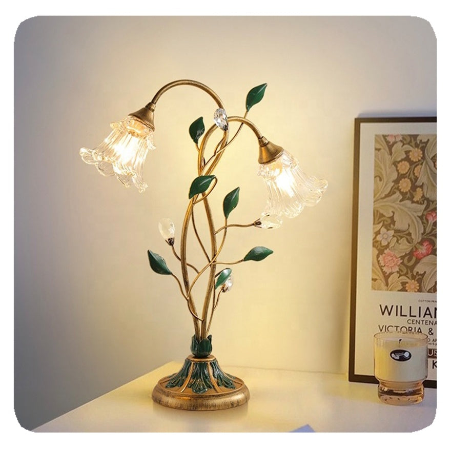 Beautiful Floral Desk Lamp with Natural Style - Fesara