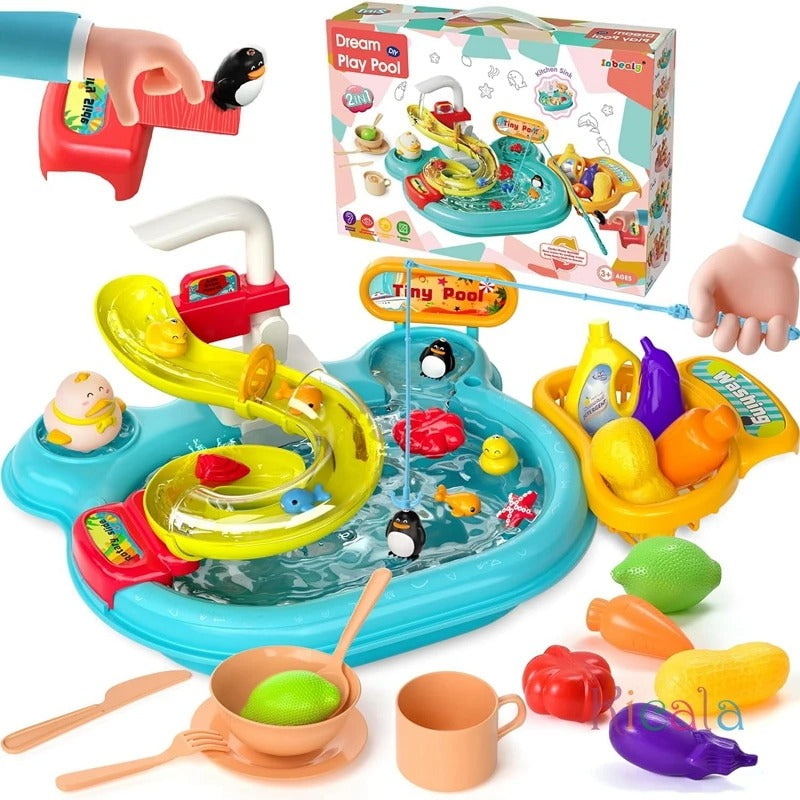 Compact Kids Wooden Play Kitchen