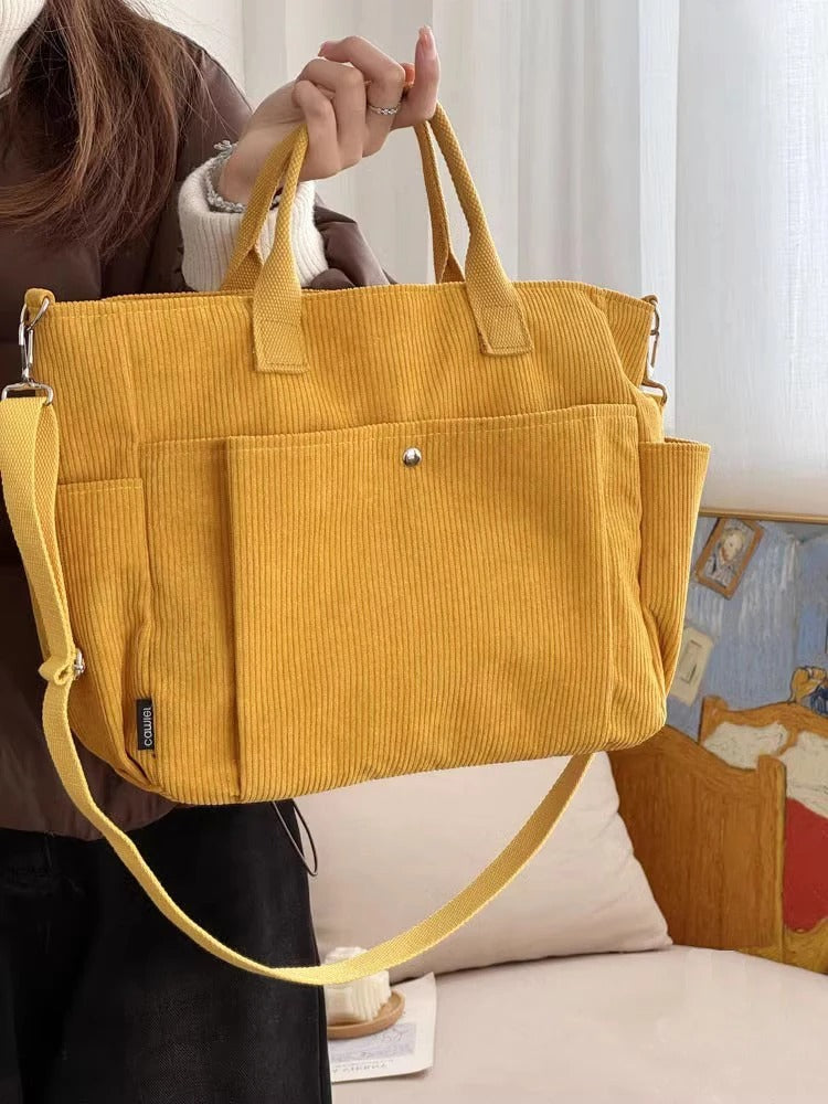 Soft Tan Cotton Tote Bag with Adjustable Shoulder Strap