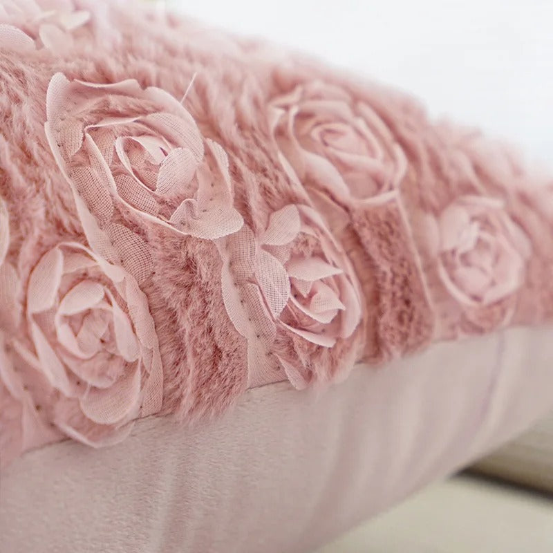 Soft Pink Bunny Throw Pillow Cover