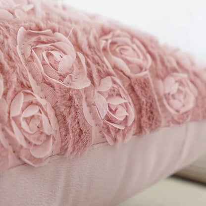 Soft Pink Bunny Throw Pillow Cover