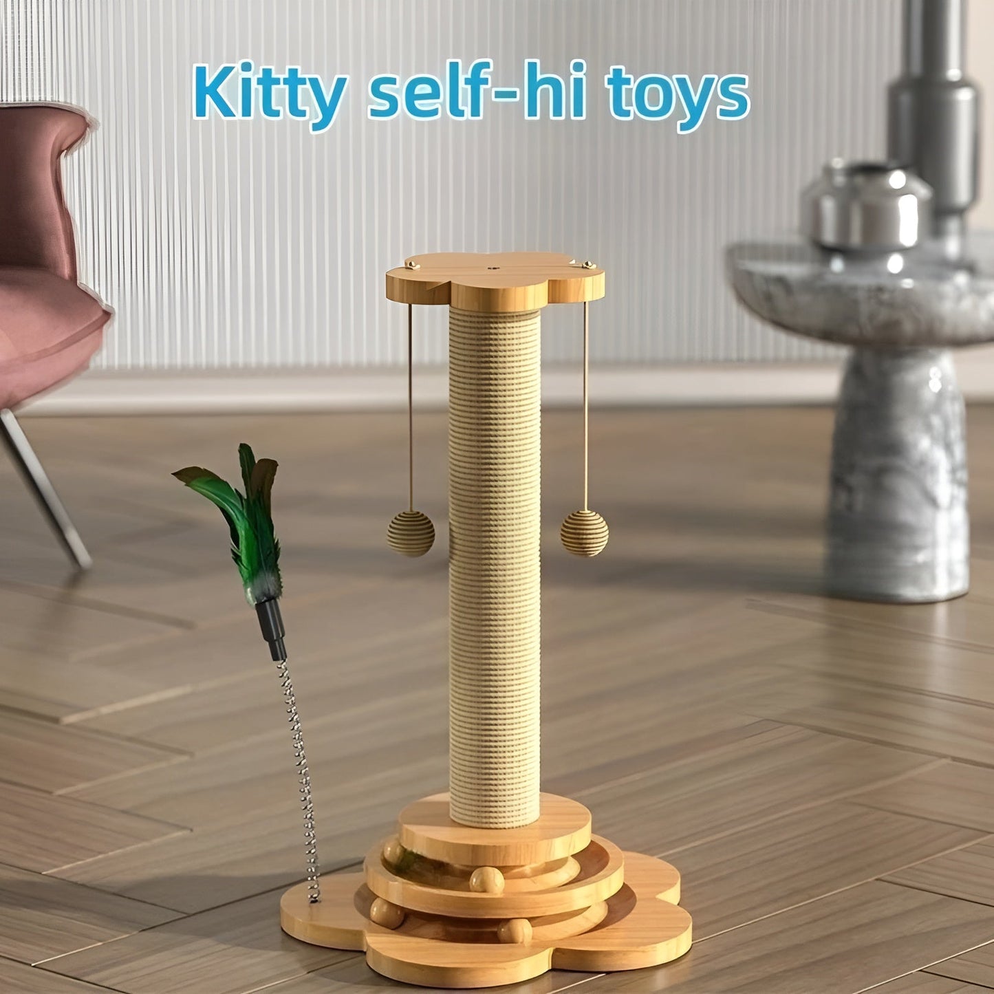 Fun Wooden Cat Toy for Active Play