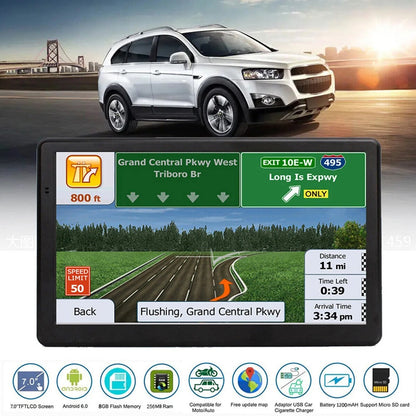 Easy Use 7 Inch GPS Navigator with Free Lifetime Maps