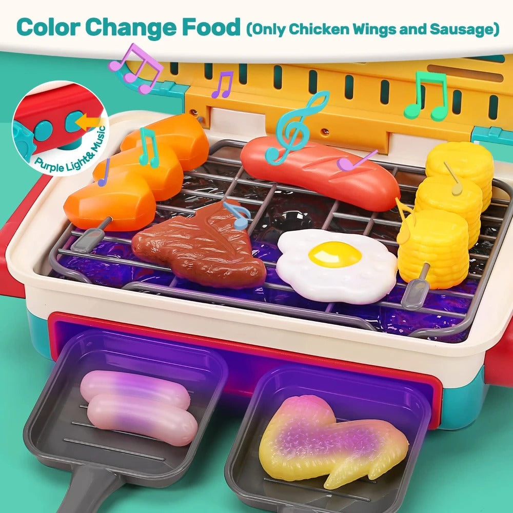 Fun Kids Play Kitchen BBQ Grill with Lights