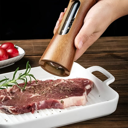 Classic Wooden Salt Pepper Grinder Set with Adjustable Coarseness