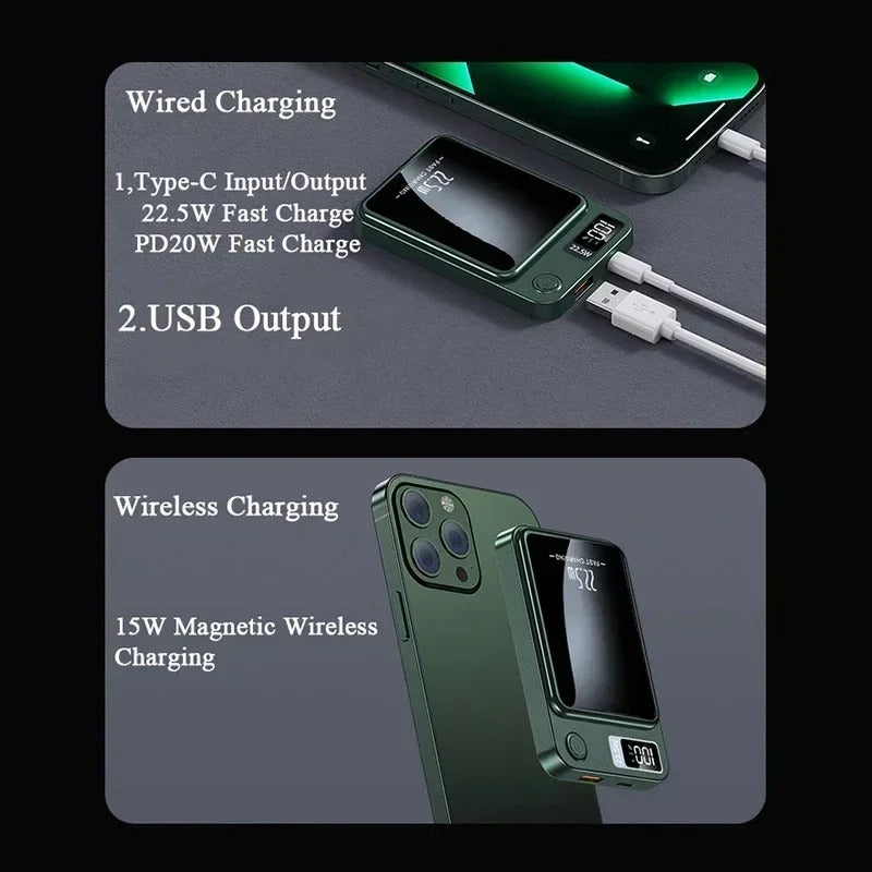 Quick Charge Wireless Portable Power Bank with Fast Charging