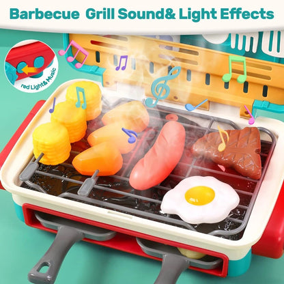 Fun Kids Play Kitchen BBQ Grill with Lights