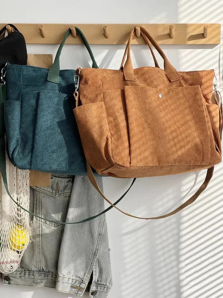 Soft Tan Cotton Tote Bag with Adjustable Shoulder Strap