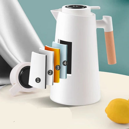 Thermal Insulated Jug with Wood Grip & Temperature Display
