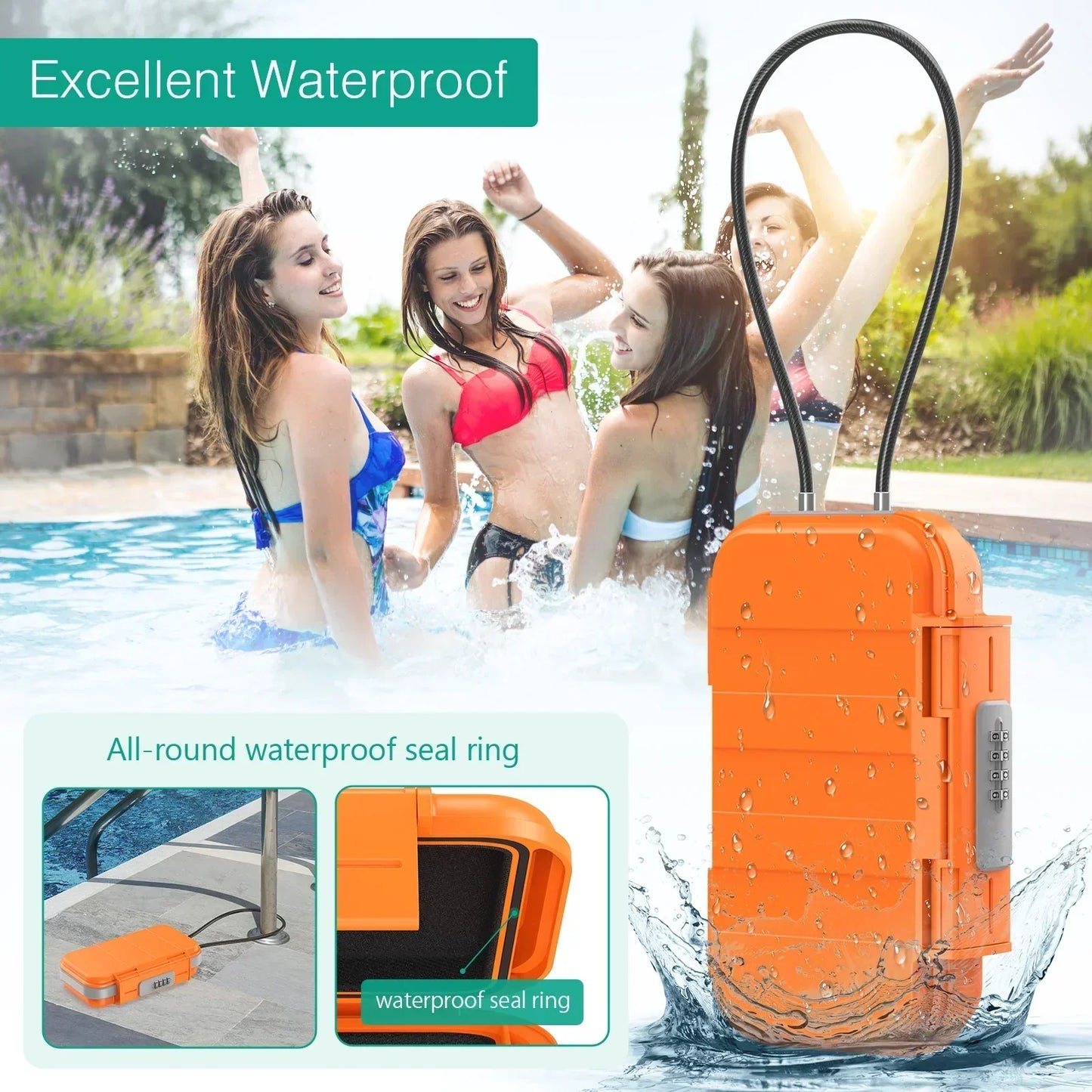 Portable Travel Safety Box with Lock and Cable