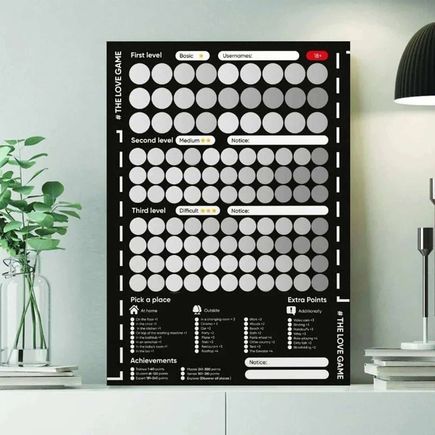 Romantic Travel Scratch Off Map Poster