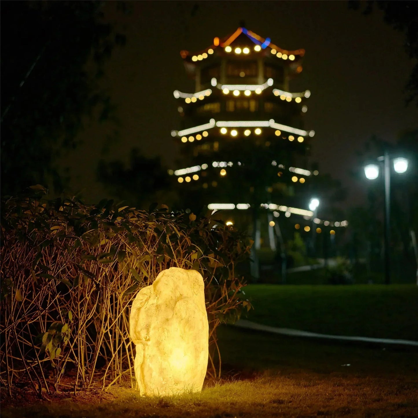 Vibrant Stone Solar Garden Lights - Durable Outdoor Landscape Lighting for Pathways and Gardens-3