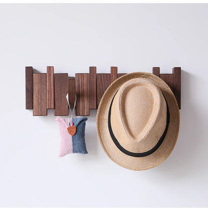 Modern Wooden Piano Coat Rack & Shelf