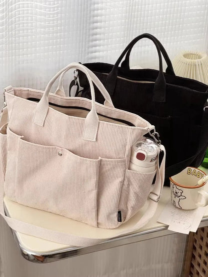 Soft Tan Cotton Tote Bag with Adjustable Shoulder Strap