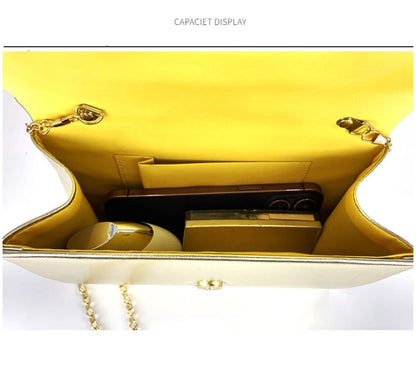 Small Chic Purse with Gold Chain Strap