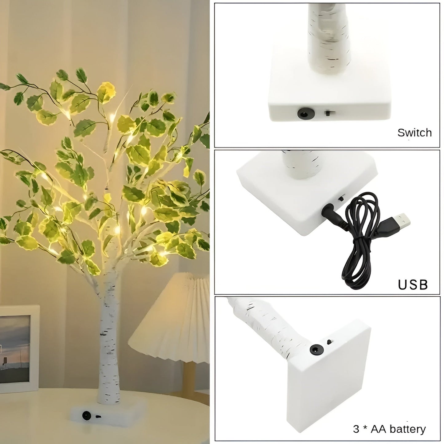 Stylish Tree Shaped Desk Lamp with Soft LED Light