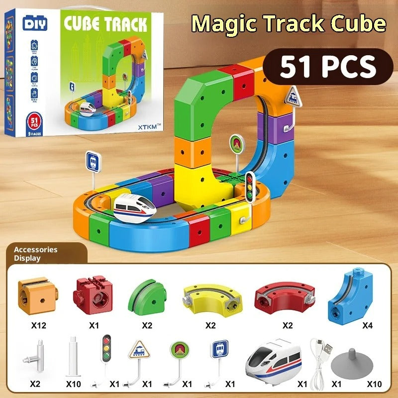 Colorful Magnetic Train Track Toy For Kids - Fesara
