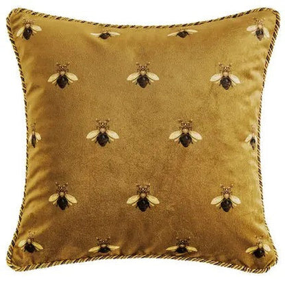Premium Golden Pillowcase with Bee Pattern for Sophisticated Homes