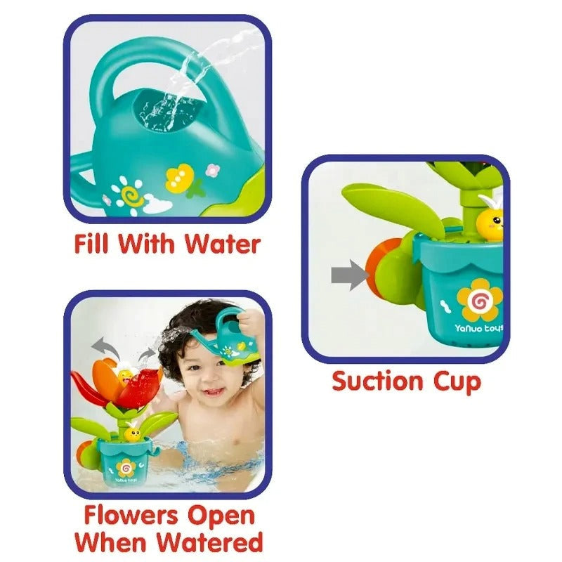 Colorful Kids Flower Bath Play Set with Sprayer
