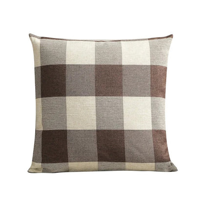 Warm Plaid Cushion Cover in Rustic Country Style