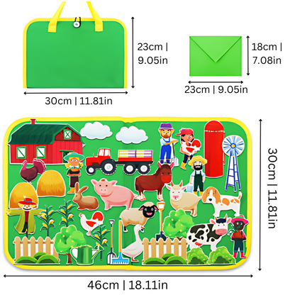 Learning Play Board with Soft Felt Toys for Kids